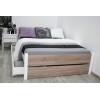 Łóżko drewniane BELLA 90x200 białe, dąb truflowy + stelaż