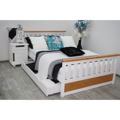 Dwukolorowe łóżko drewniane DAGA 180x200