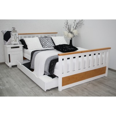 Dwukolorowe łóżko drewniane DAGA 180x200