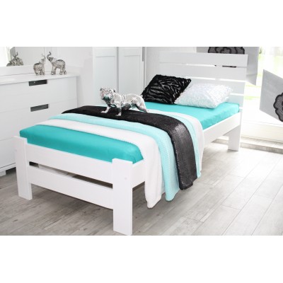 Łóżko drewniane białe PARYS 120X200 + STELAŻ wysokie