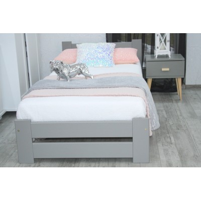 Łóżko drewniane szare OLA 140X200 + STELAŻ