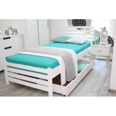 Łóżko drewniane białe BRITA 90X200 + STELAŻ