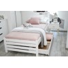 Łóżko drewniane białe BRITA 120X200 + STELAŻ