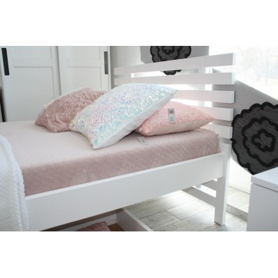 Łóżko drewniane białe BRITA 160X200 + STELAŻ + MATERAC SPRĘŻYNOWY