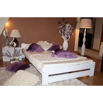 Łóżko drewniane EURO 120x200 białe + MATERAC SPRĘŻYNOWY DWUSTRONNY