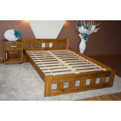 Łóżko drewniane, sosnowe NIKOLA 140x200 DĄB