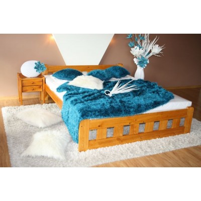 Łóżko drewniane, sosnowe NIKOLA 140x200 OLCHA