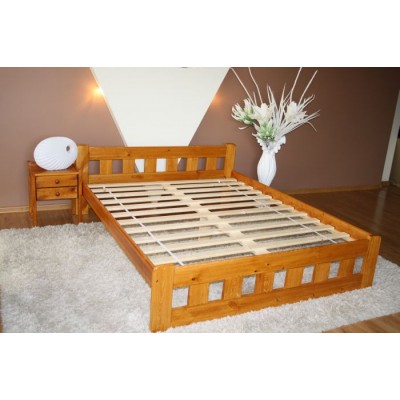 Łóżko drewniane, sosnowe NIKOLA 140x200 OLCHA
