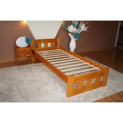 Łóżko drewniane, sosnowe NIKOLA 90x200 OLCHA