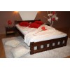 Łóżko drewniane, sosnowe NIKOLA 140x200 ORZECH