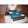 Łóżko drewniane, sosnowe NIKOLA 120x200 ORZECH