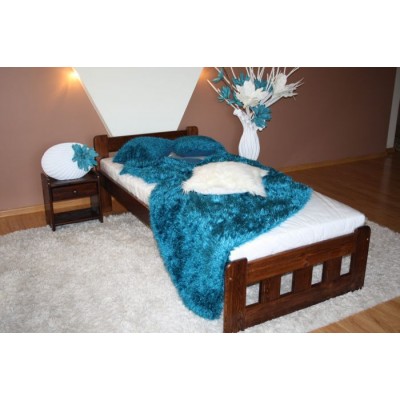 Łóżko drewniane, sosnowe NIKOLA 90x200 ORZECH