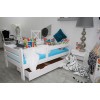 Łóżko drewniane dla dziecka KUBUŚ 80x160 BIAŁE + materac PIANKA KOKOS GRYKA