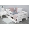 Łóżko drewniane dla dziecka KUBUŚ 80x160 BIAŁE + szuflada + materac PIANKA KOKOS GRYKA