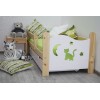 Łóżko dziecięce drewniane sosnowe KITI biało-sosnowe 70x160 + szuflada + materac pianka-kokos-gryka