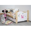 Łóżko dziecięce drewniane sosnowe KITI biało-sosnowe 70x160 + szuflada + materac pianka-kokos-gryka