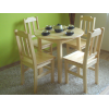Stół okrągły + 4 krzesła - komplet sosnowy