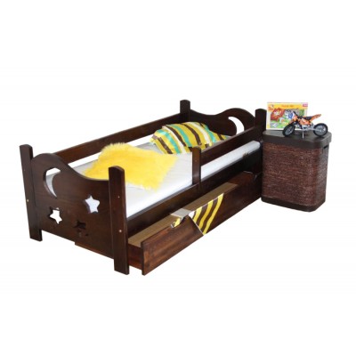 Łóżko, łóżeczko dla dziecka, drewniane SEWERYN 70x160 kolor ORZECH