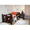 Łóżko, łóżeczko dla dziecka sosnowe, drewniane SEWERYN 70x160 kolor ORZECH
