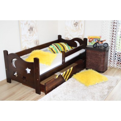 Łóżko dla dziecka drewniane SEWERYN 70x160 kolor ORZECH